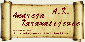 Andreja Karamatijević vizit kartica